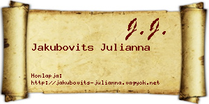 Jakubovits Julianna névjegykártya